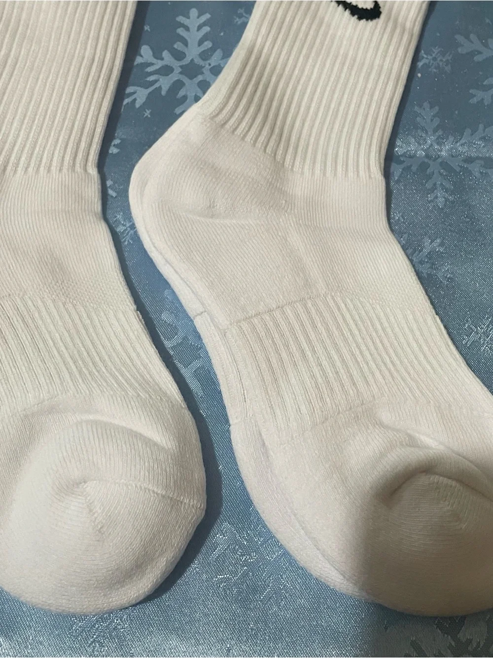 Nike White Crew Socks with Black Swoosh - 3 Pair